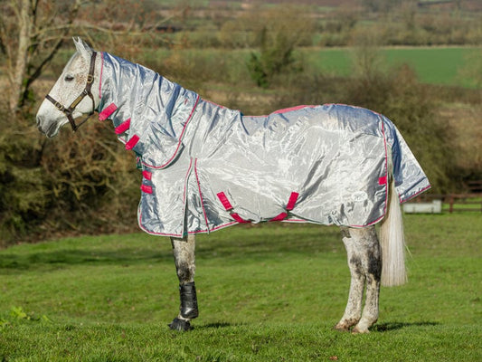 Swish Nylon Fly Cool Rug - Grey/Mulberry