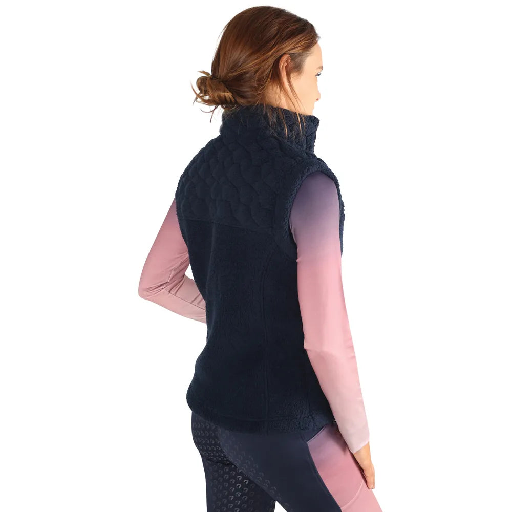 Hy Equestrian Elevate Teddy Fleece Gilet- Navy
