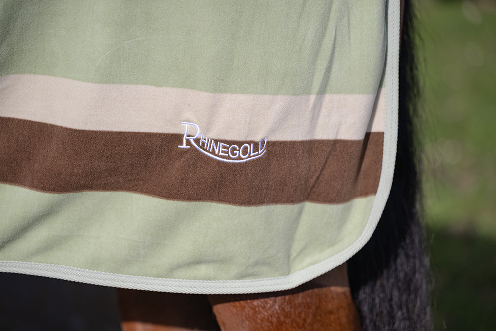 Rhinegold Pistachio Striped Fleece Rug