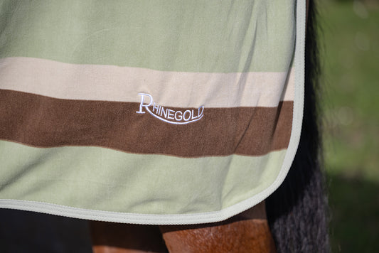 Rhinegold Pistachio Striped Fleece Rug