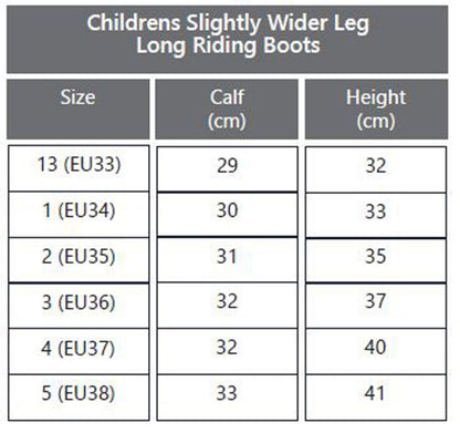 Rhinegold Young Rider Luxus Leather Riding Boots Slightly Wider Fit
