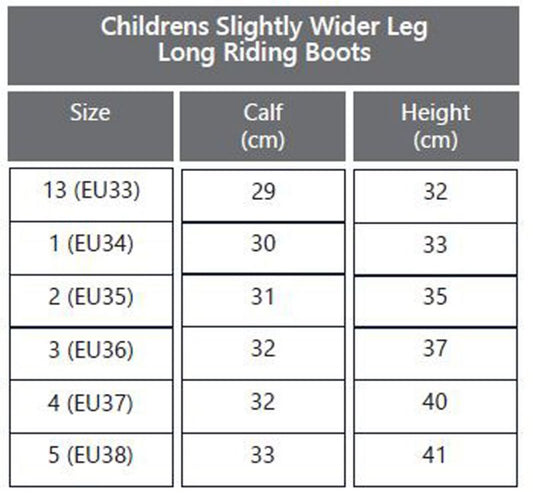 Rhinegold Young Rider Luxus Leather Riding Boots Slightly Wider Fit