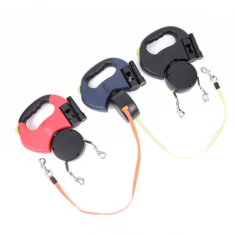 Creative Retractable Two Dog Lead