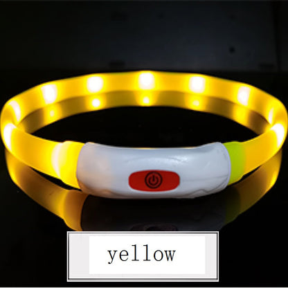 Dog Silicone design rechargeable Luminous Collar LED