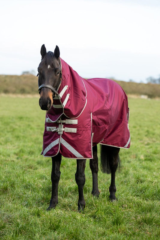 Swish 100g Detachable Neck Turnout Rug - Burgundy