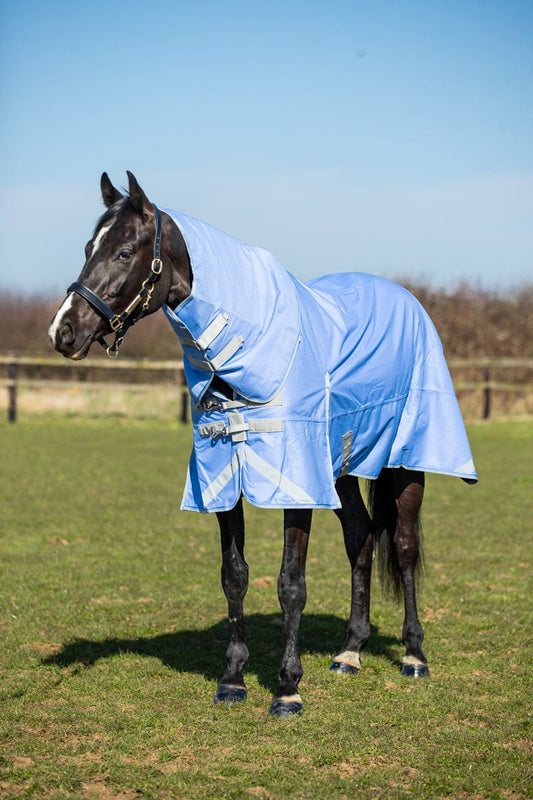 Swish 0g Detachable Neck Turnout Rug - Cornflower