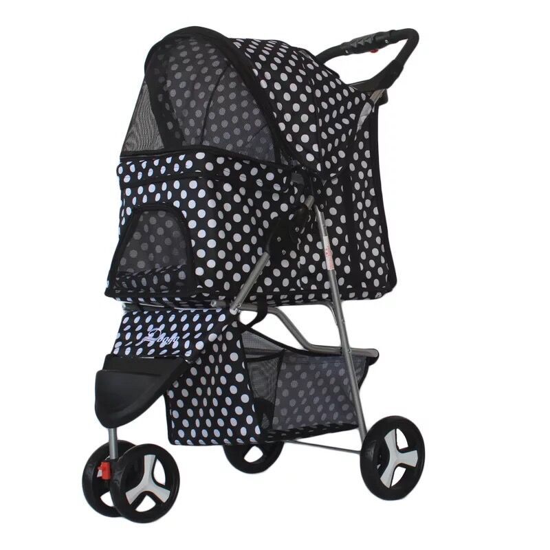 Pet stroller with three wheels