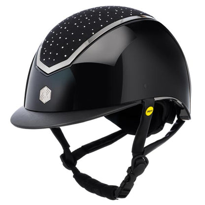 Charles Owen EQx KYLO (MIPS) Black Gloss with Chrome Crystal