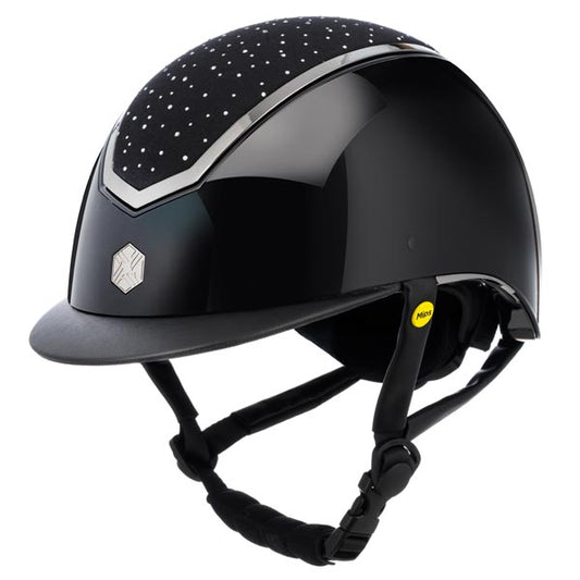 Charles Owen EQx KYLO (MIPS) Black Gloss with Chrome Crystal