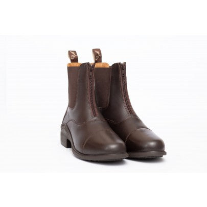 Elegance Leather Padded Zip Boots