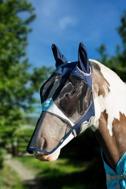 Swish Horse Fly Mask With Nose - Navy