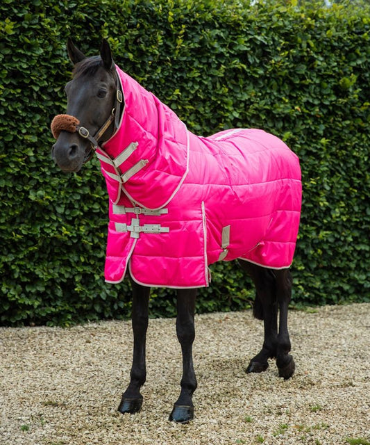 Swish 100g Stable Rug With Detachable Neck - Hi Vis Pink