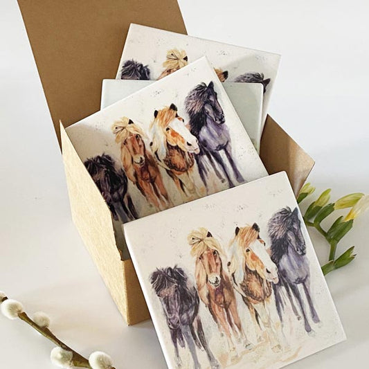Ceramic Coasters x4 set- Pony Pals