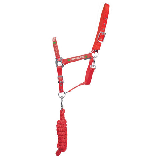 HY Merry Christmas Headcollar and Leadrope