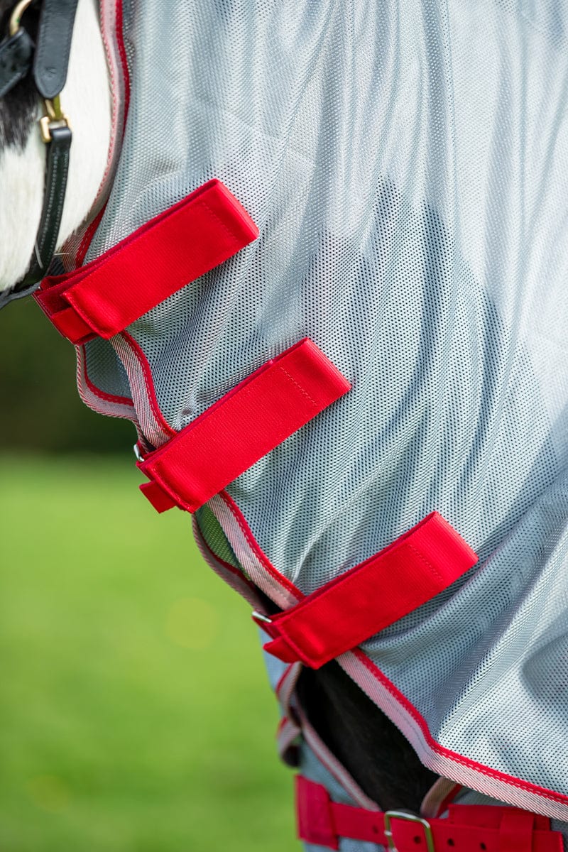Swish WIDE FIT Mesh Fly Rug - Grey/Red