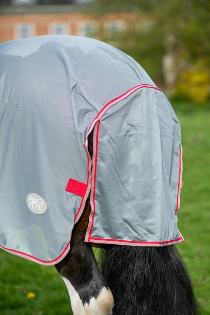 Swish WIDE FIT Mesh Fly Rug - Grey/Red